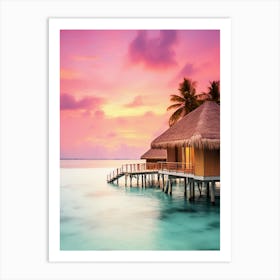 Sunset At The Maldives 1 Art Print