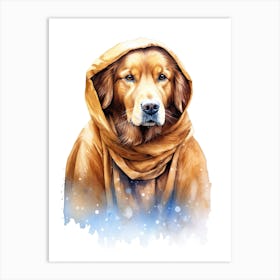 Golden Retriever Dog As A Jedi 1 Art Print