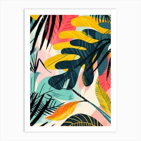 Tropical Leaves Wallpaper 4 Art Print