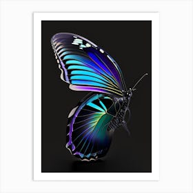 Black Swallowtail Butterfly Holographic 1 Art Print