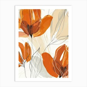 Orange Flowers 15 Art Print