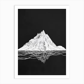 Beinn A Chleibh Mountain Line Drawing 3 Art Print