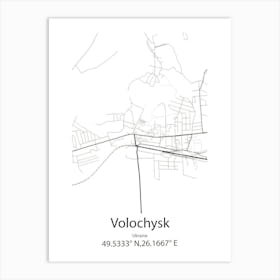 Volochysk,Ukraine Minimalist Map Póster