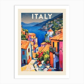 Cinque Terre Italy 1 Fauvist Painting  Travel Poster Art Print