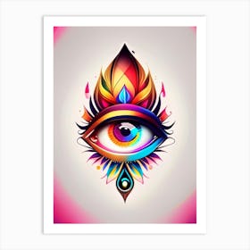 Digital Art, Symbol, Third Eye Tattoo 2 Art Print