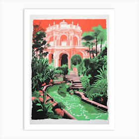 Gradens At The Palace Of Fine Arts Abstract Riso Style 1 Art Print