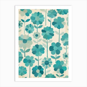 Blue Flowers 95 Art Print