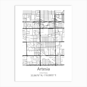 Artesia,United States Minimalist Map Art Print