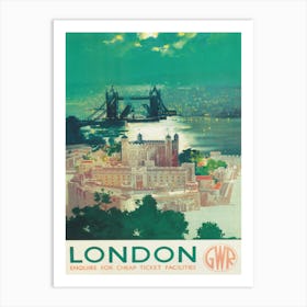 London Vintage Travel Poster Art Print