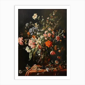 Baroque Floral Still Life Everlasting Flowers 2 Art Print