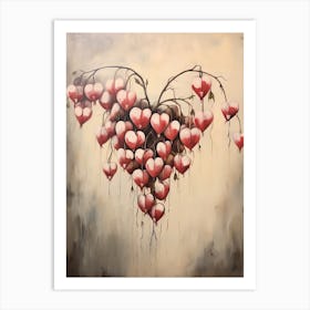 Bleeding Heart, Autumn Fall Flowers Sitting In A White Vase, Farmhouse Style 2 Art Print