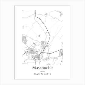 Mascouche,Canada Minimalist Map Art Print