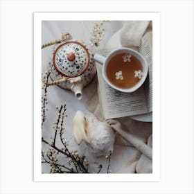 Tea And Book Art Print