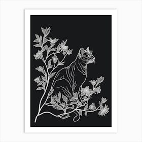 American Curl Cat Minimalist Illustration 2 Art Print