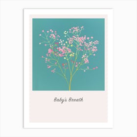 Babys Breath Square Flower Illustration Poster Art Print