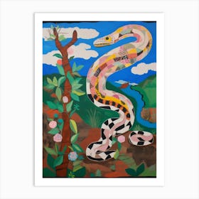 Maximalist Animal Painting Anaconda Art Print