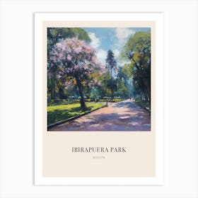 Ibirapuera Park Bogota Vintage Cezanne Inspired Poster Art Print