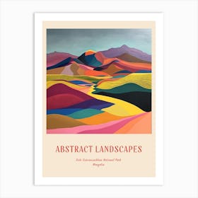 Colourful Abstract Gobi Gurvansaikhan National Park Mongolia 3 Poster Art Print