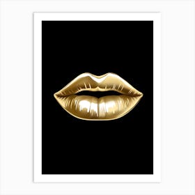 Golden Lips Art Print