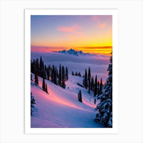 Kitzsteinhorn, Austria 2 Sunrise Skiing Poster Art Print