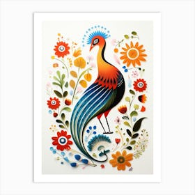 Scandinavian Bird Illustration Pheasant 7 Art Print