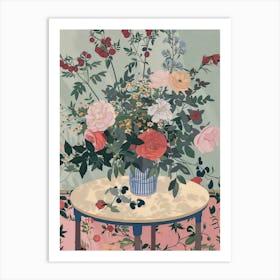 Vase Of Roses Art Print