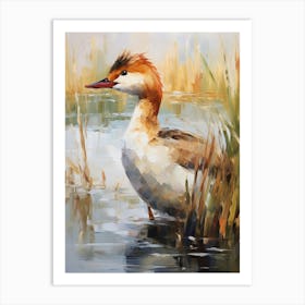 Bird Painting Grebe 1 Art Print