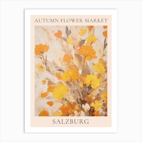Autumn Flower Market Poster Salzburg Art Print