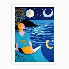 Moonlight On The Water Art Print