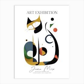 Joan Miro Inspired Abstract Cats Exhibition Poster Art Print