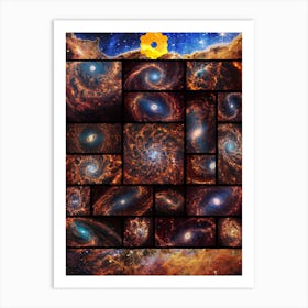 19 Spiral Galaxies + Cosmic Cliffs, Carina Nebula (James Webb/JWST) — space poster Art Print