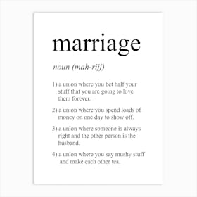 Marriage Definition Meaning Art Print