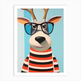 Little Moose 3 Wearing Sunglasses Art Print