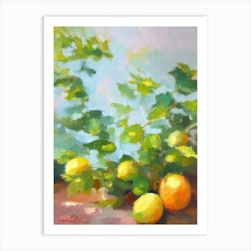 Lemon Button Fern 2 Impressionist Painting Art Print