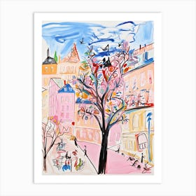 Vienna, Dreamy Storybook Illustration 3 Art Print