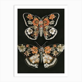 Butterfly Pattern William Morris Style 1 Art Print