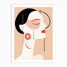 Illustration Of A Woman'S Face Art Print