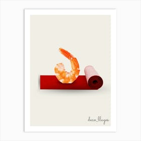 Le yoga de la crevette Art Print