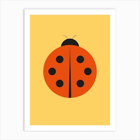 Ladybug With Six Dots Red Yellow Art Print