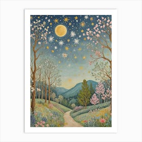 Moonlight In The Woods 1 Art Print