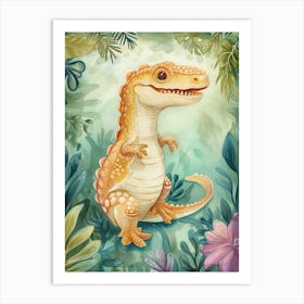 Pastel Icthyosaurus Dinosaur 2 Art Print