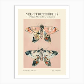 Velvet Butterflies Collection Spring Butterflies William Morris Style 10 Art Print