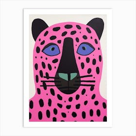 Pink Polka Dot Black Panther Art Print