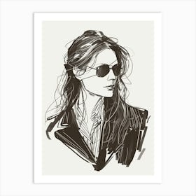 Portrait Of A Woman With Sunglasses 4 Art Print