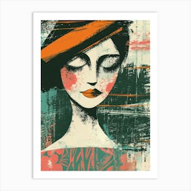 Girl In A Hat 10 Art Print