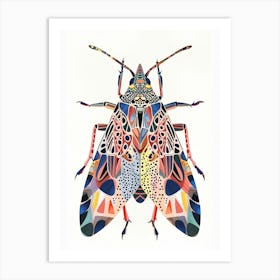 Colourful Insect Illustration Leafhopper 1 Art Print