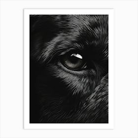 Black Labrador Dog Eye. Generated AI. Art Print Poster