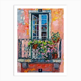 Balcony Painting In Lisbon 4 Art Print