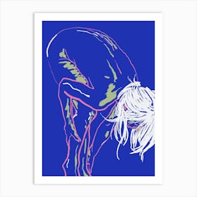 Girl In Blue Art Print