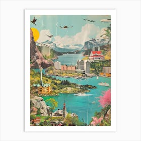 Sweden   Retro Collage Style 2 Art Print